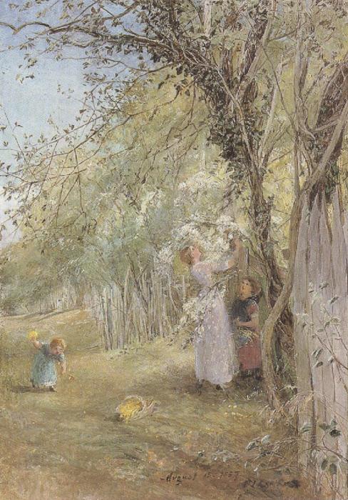 Charles james lewis Gathering Summer Flowers (mk37)